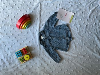 chemise en jean manches longues avec impression 3 mois tape à l'oeil