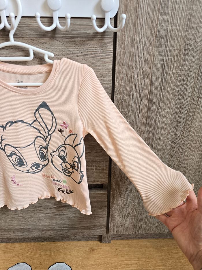 Vêtement Bébé Fille - Lot de t-shirt Bambi - Disney - 12/18 mois 86 cm - photo numéro 4