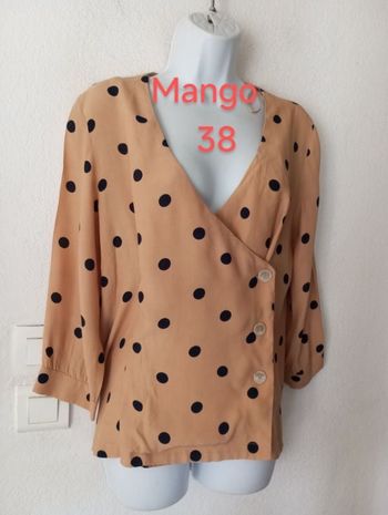 Blouse à pois cache coeur femme.38