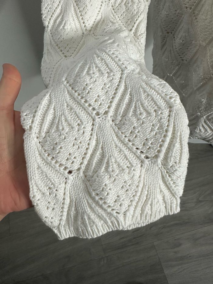 Pull oversize en mailles ajourées blanc Yessica Vintage T44 XXL - photo numéro 4