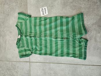 Combishort bébé garçon rayé vert 12/18 mois
