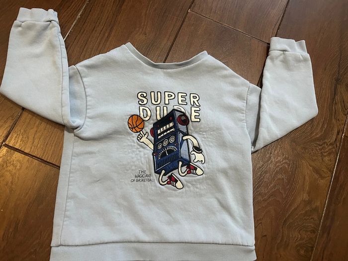 ensemble de 2 sweats en coton Bleu clair et blanc Kiabi 5 ans - photo numéro 3