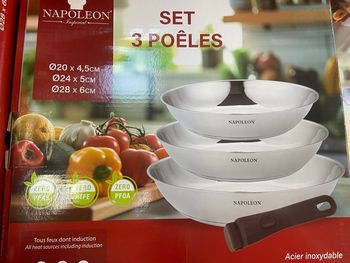 Set de 3 poêles inox Napoleon
