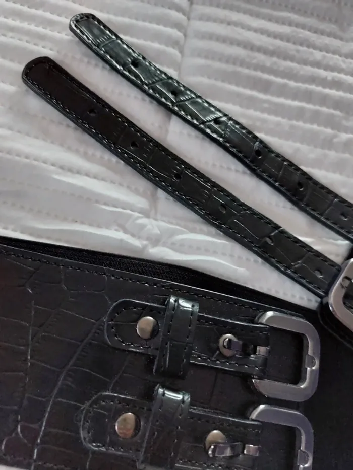 Ceinture cuir imitation croco avec bande élastique - photo numéro 4