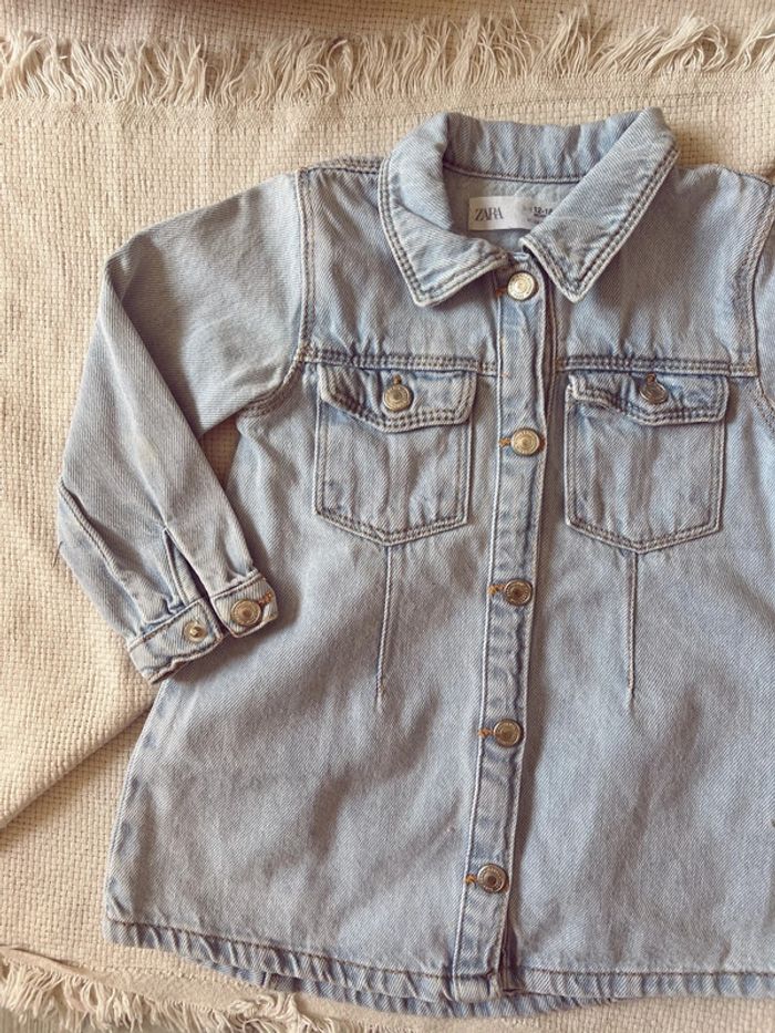 Magnifique robe en jean manches longues Zara 86 - photo numéro 2