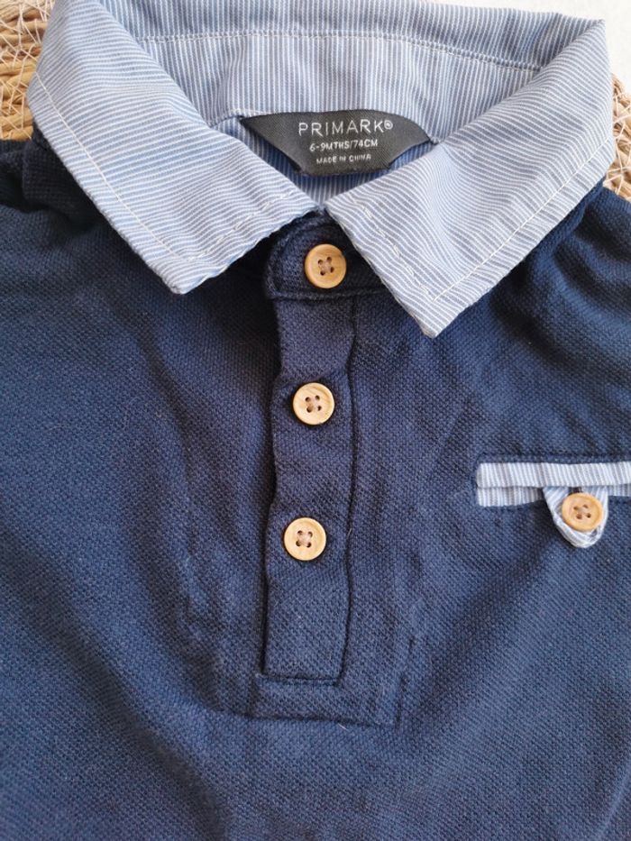 Haut habillé 👣 avec col, primark, 6/9 mois, 74cm - photo numéro 3