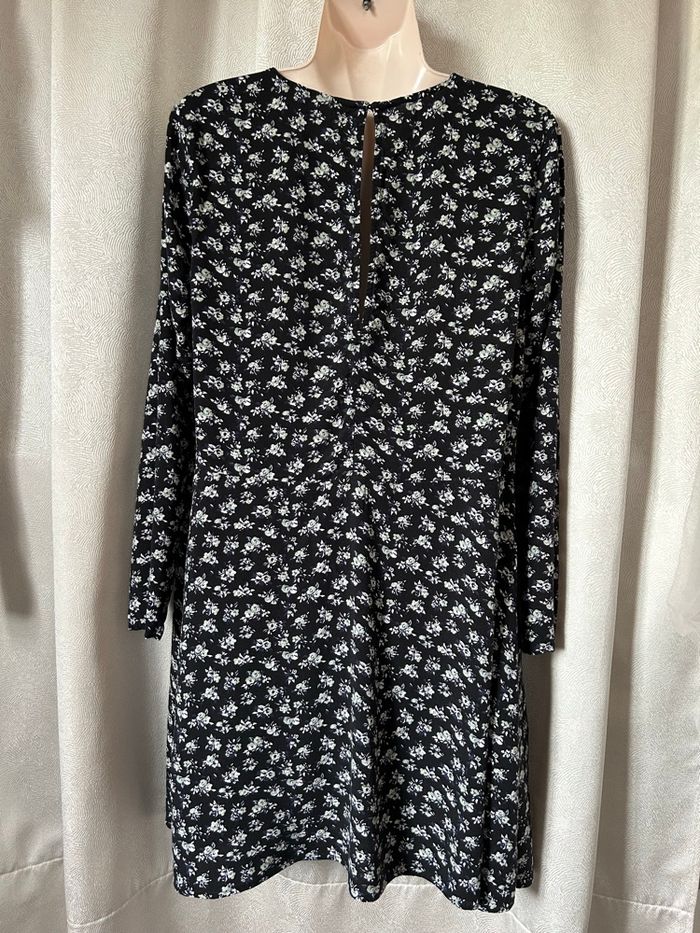 Robe noir fleuri vert d’eau et blanc 40 H&M - photo numéro 8