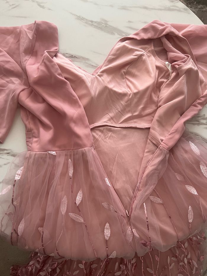 Robe demoiselle d’honneur/robe de soirée rose taille L neuve avec étiquette - photo numéro 7