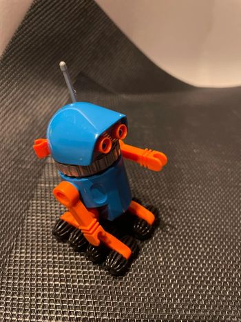 Playmobil figurine robot bleu et orange série espace