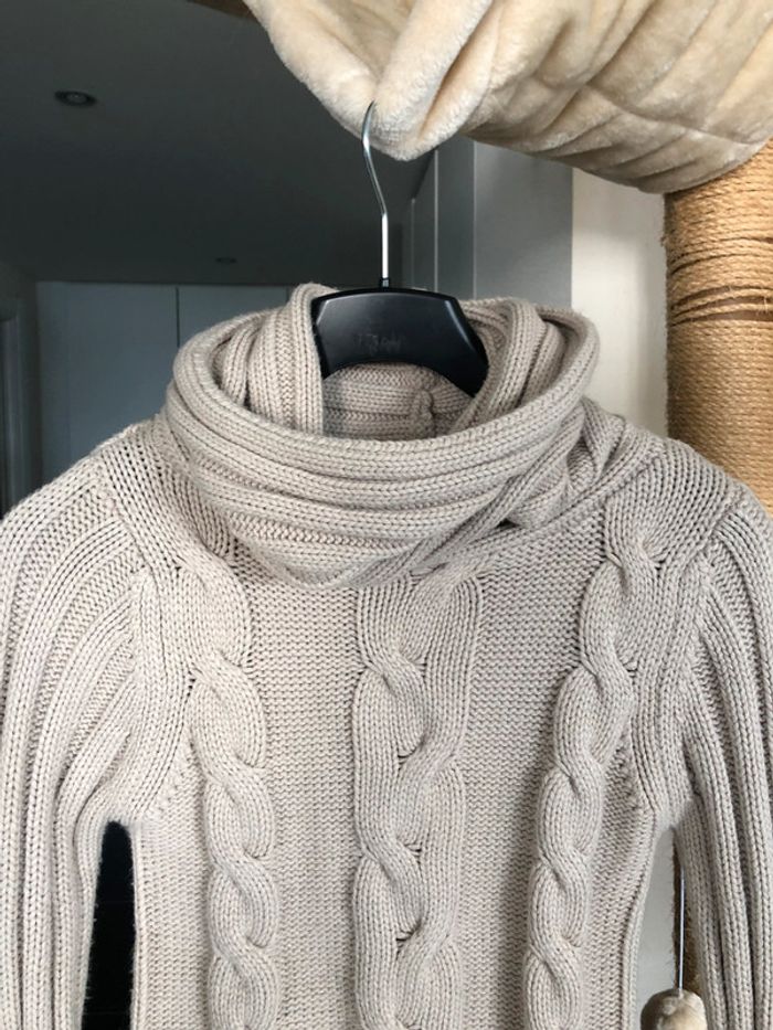 Pull gris beige col roulé H&M taille XS / 34 comme neuf - photo numéro 5