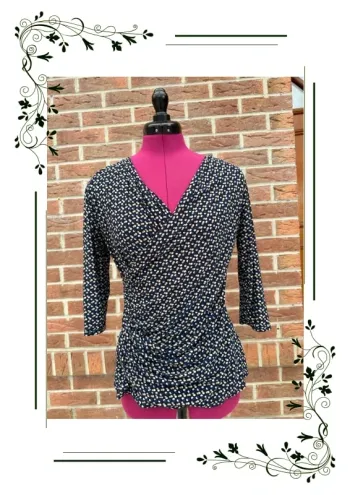 Top blouse pois effet cache cœur taille 38/40