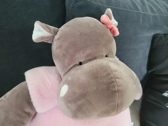Grande peluche range pyjama hippopotame - photo numéro 4