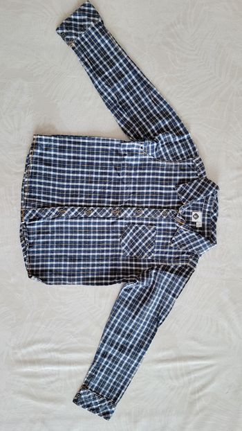 Chemise à carreaux bleu en taille 4 ans