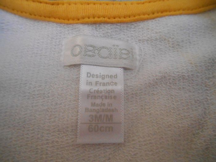 Veste à capuche bébé - garçon/fille 3 mois Obaïbi - photo numéro 2