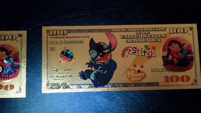 Billet Lilo et Stitch OR Collector Gold Doré card carte ticket