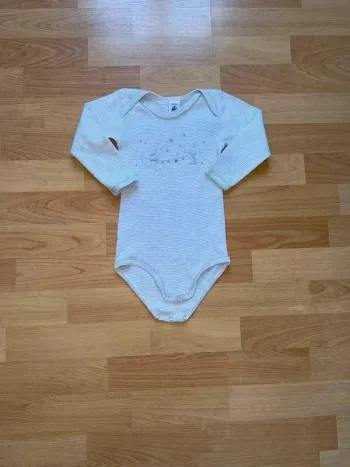Body Petit Bateau Rayé gris – Taille 2 ans, Très Bon État
