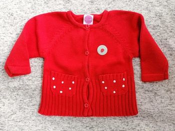 Gilet rouge fille taille 12 mois