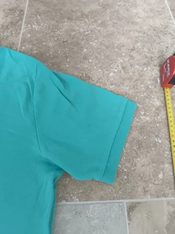 Polo Ralph Lauren homme L pima coton vert menthe logo orange excellent état petit défaut - photo numéro 15