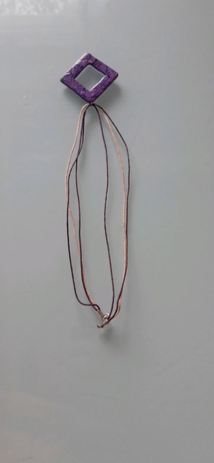 Collier fantaisie mauve - photo numéro 4