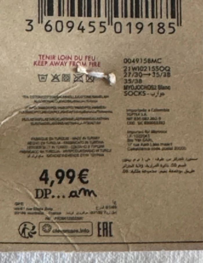Paire de chaussettes dpam pointure 35/38 neuves avec étiquettes - photo numéro 5