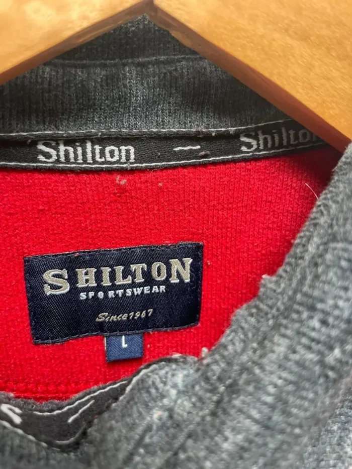Rugby Polo Shilton Red Long Sleeves Mens Large - photo numéro 5