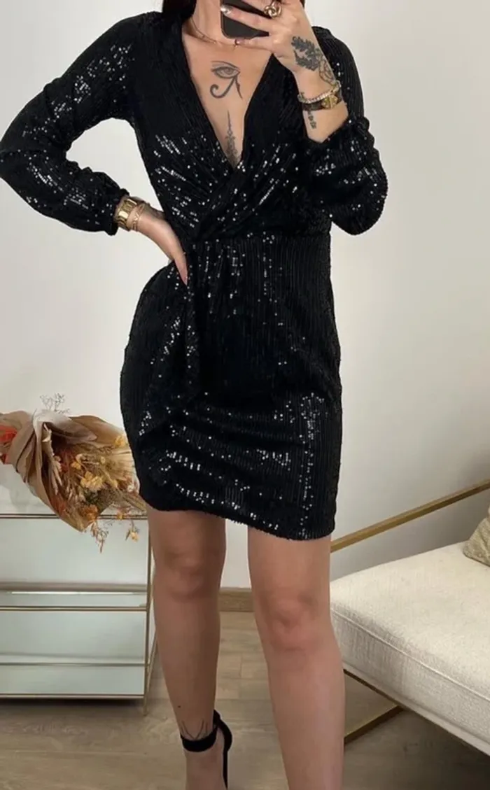 Magnifique robe à paillettes,Zara, taille L XL
