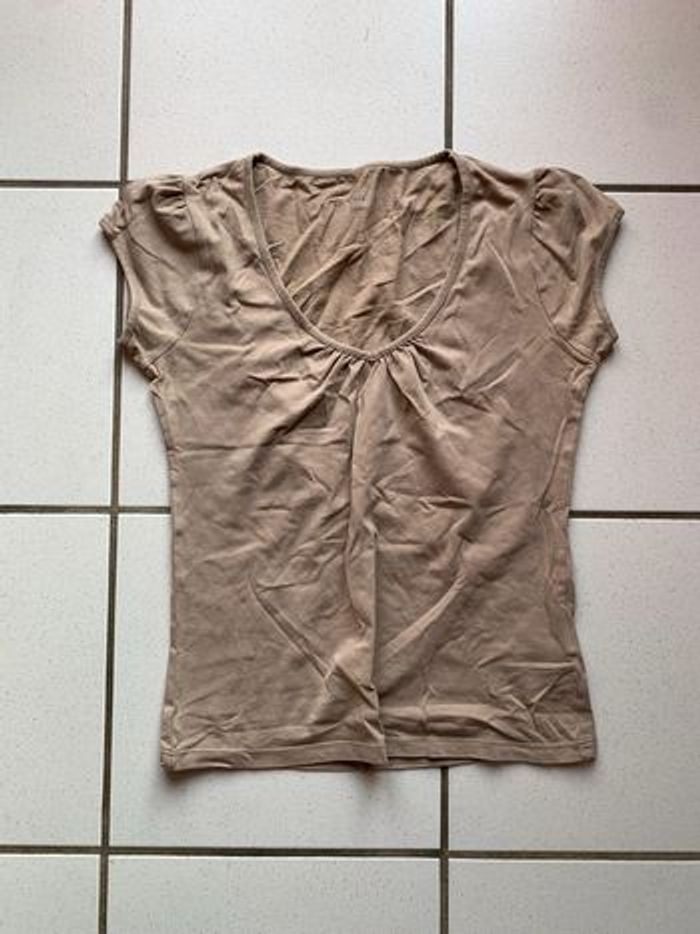 tee shirt kaki clair, beige foncé38/40