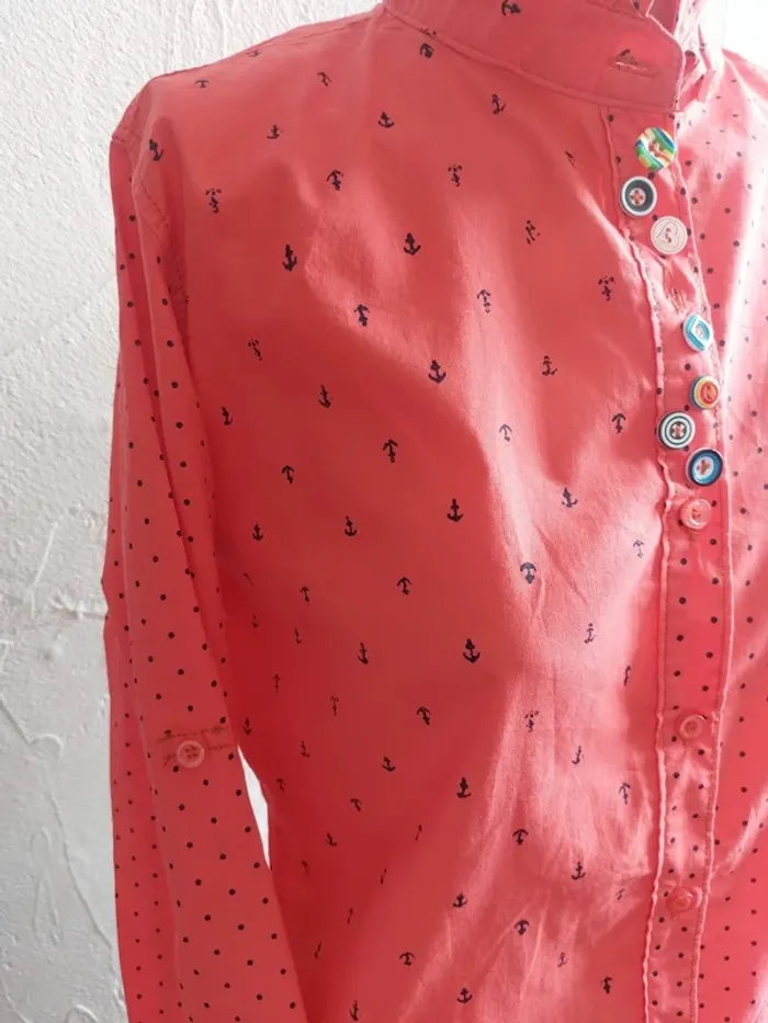 Chemise originale à motifs 100% coton Taille M - photo numéro 5