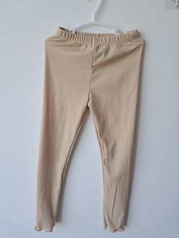 Legging imitation côtelé beige