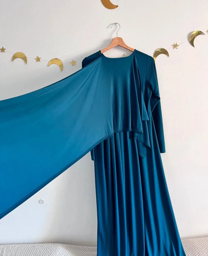 Robe Longue En Bleu Pétrole Taille M/L - photo numéro 5