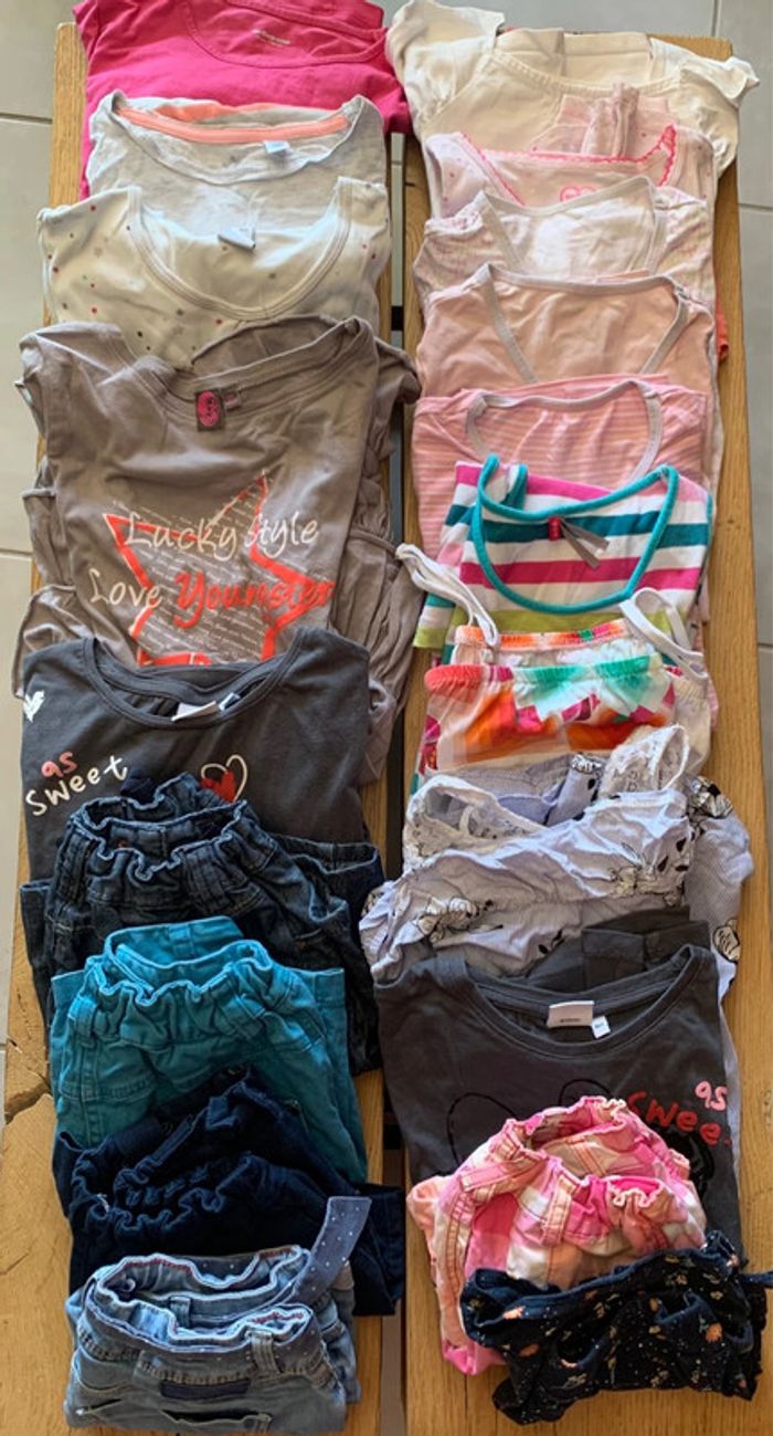 Lot  20 vêtements fille été 10 ans