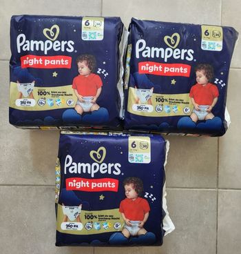 3 paquets de couches pampers pants night taille 6