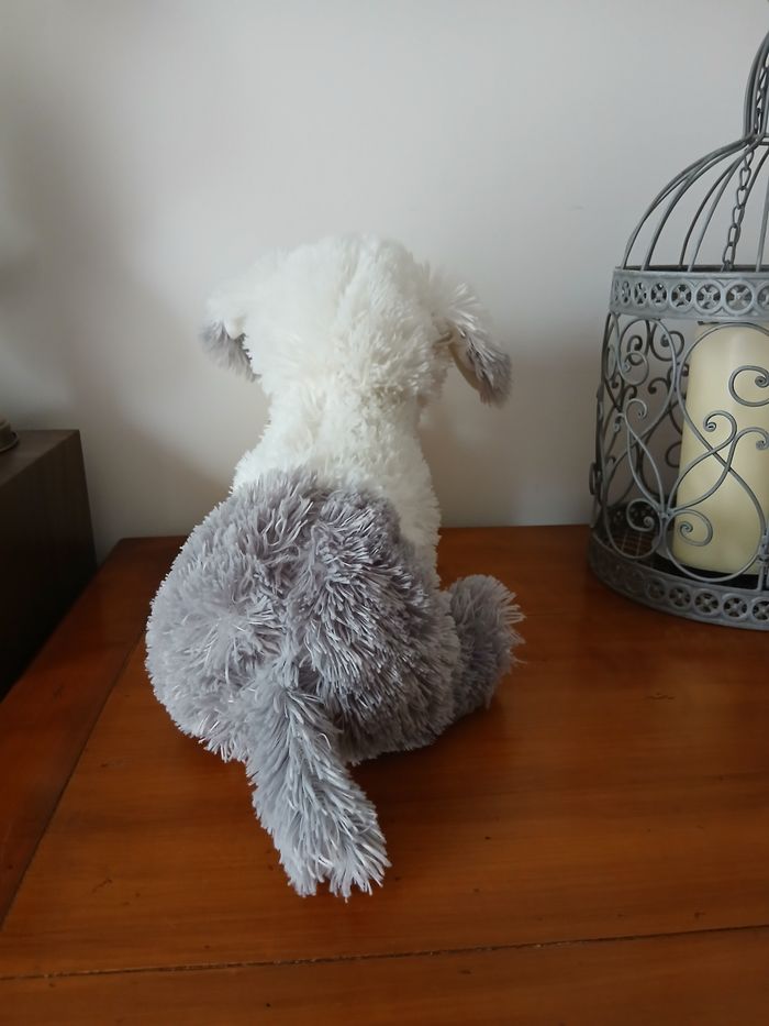 Lascar: Peluche-doudou Chiot blanc & gris *26 c - photo numéro 3