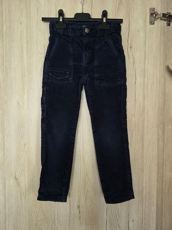 PANTALON GARÇON VELOURS CÔTELÉ BLEU MARINE TAILLE 5ANS MARQUE KIABI