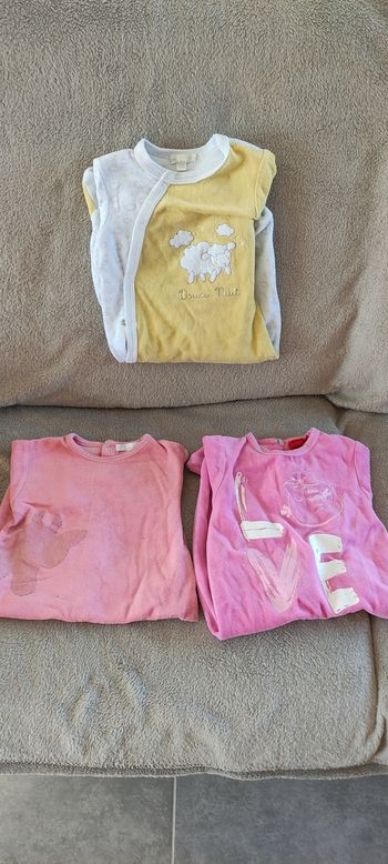 Lot 3 pyjamas velours 9 mois