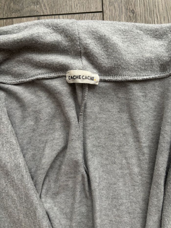 Gilet long gris avec col - photo numéro 2