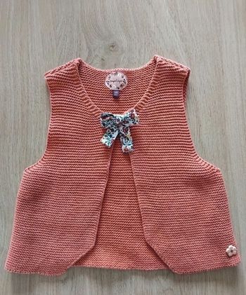 Gilet 6 ans Sergent Major sans manches fleurs printemps
