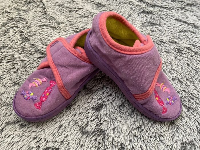 Chausson violets à scratch - taille 24/25