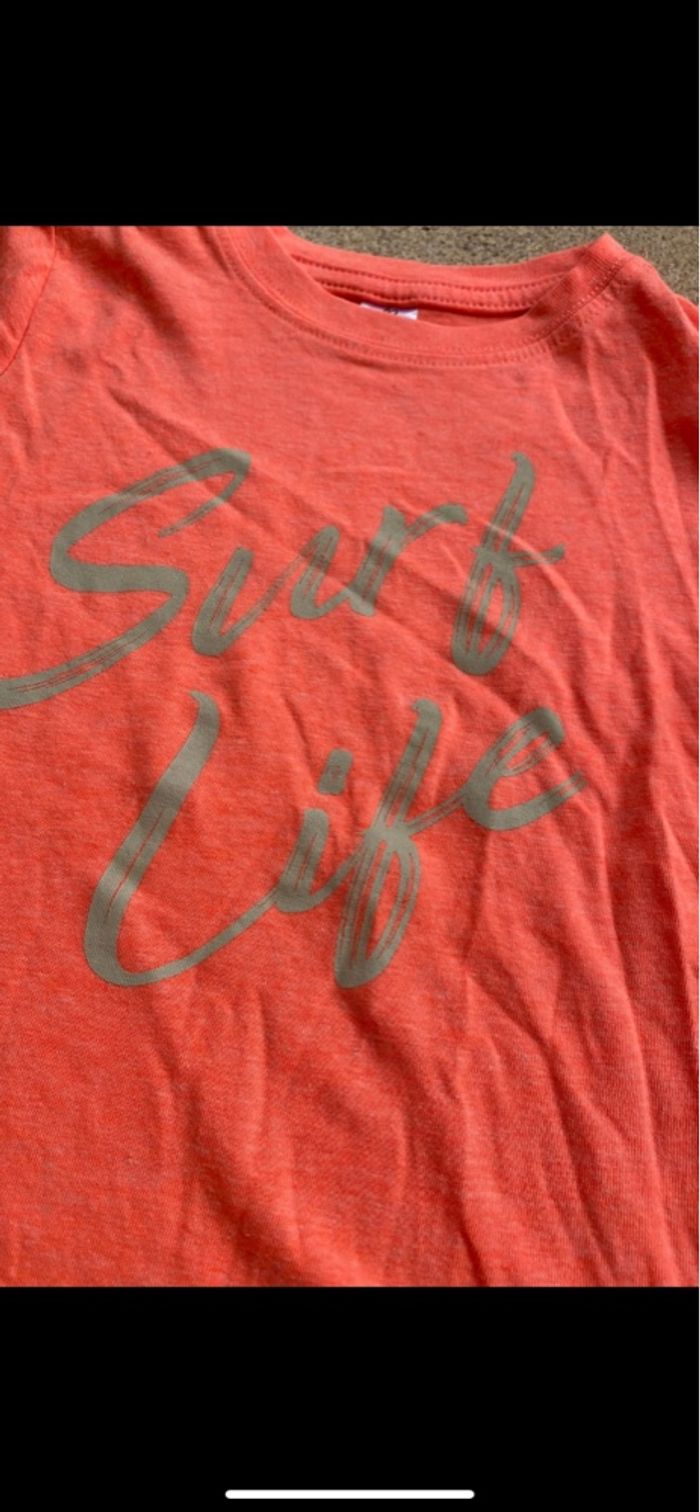 Tee shirt orange et beige - photo numéro 2