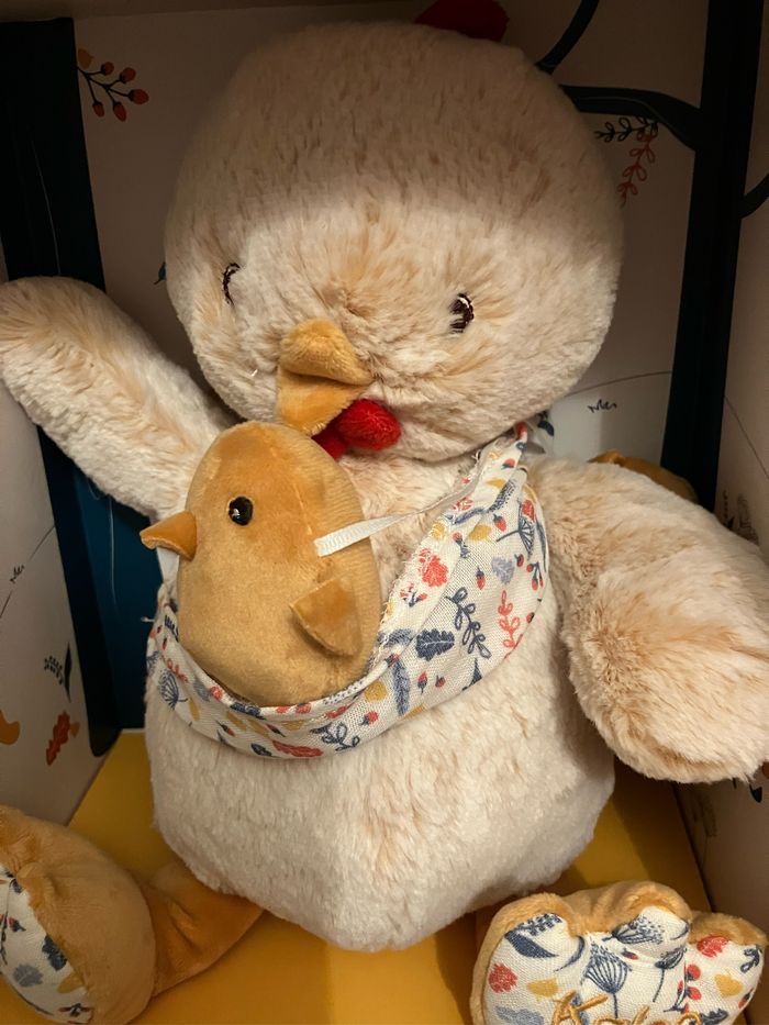 Peluche papa poule Paul et son bébé kali - photo numéro 2