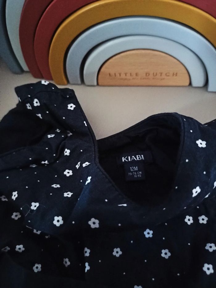 Robe bleue marine à fleurs 12 mois KIABI neuve - photo numéro 5