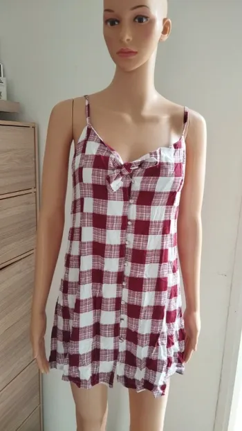 Top haut tunique blouse bordeaux blanc taille xs femme