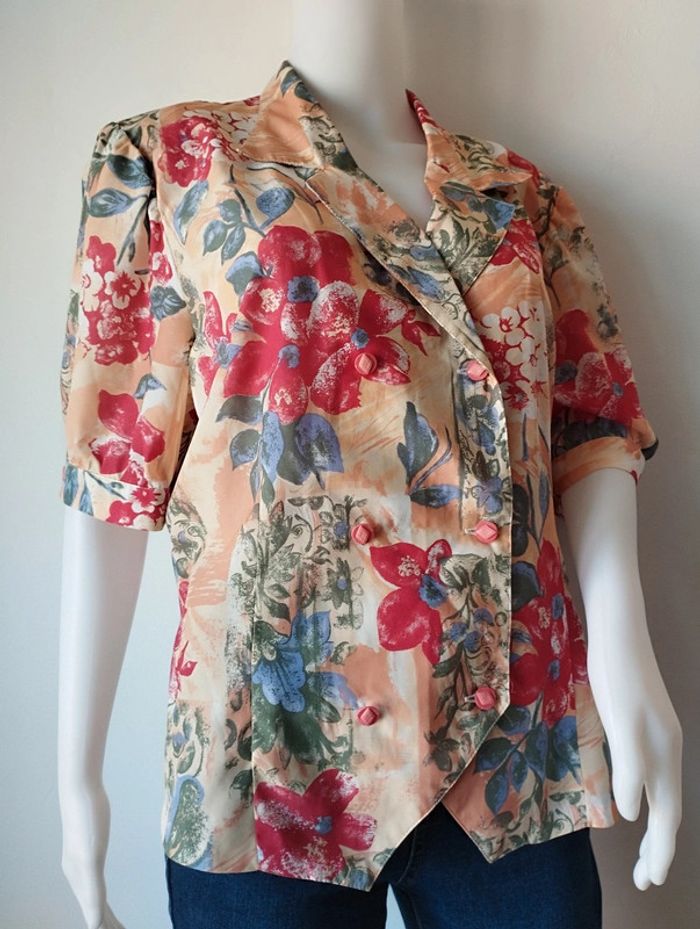 Blouse manches courtes ou chemisier vintage taille 44 - photo numéro 2