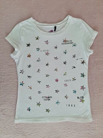 T-shirt manches courtes IKKS 6 ans blanc motif étoiles multicolores