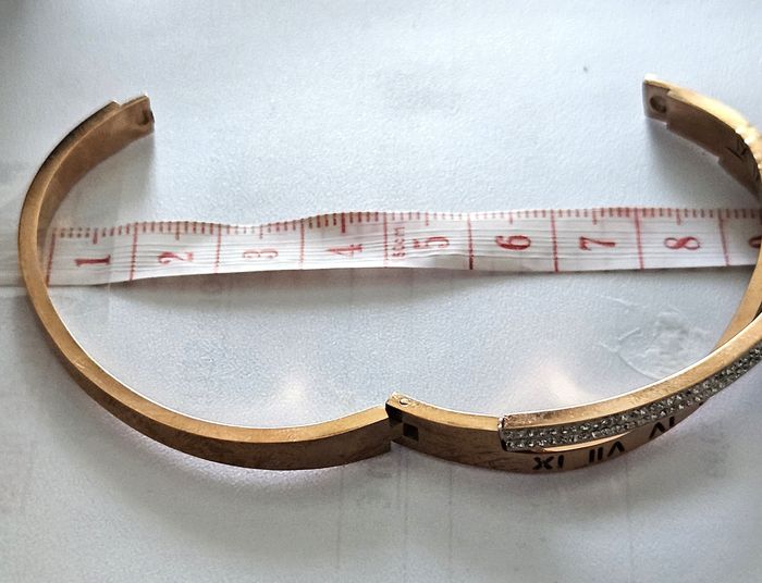 Bracelet Métal Rosé Double Rang – Strass & Chiffres Romains - photo numéro 6