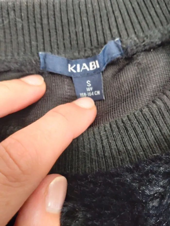 Pull hiver chaud femme Kiabi fausse fourrure et bande taille S - photo numéro 2