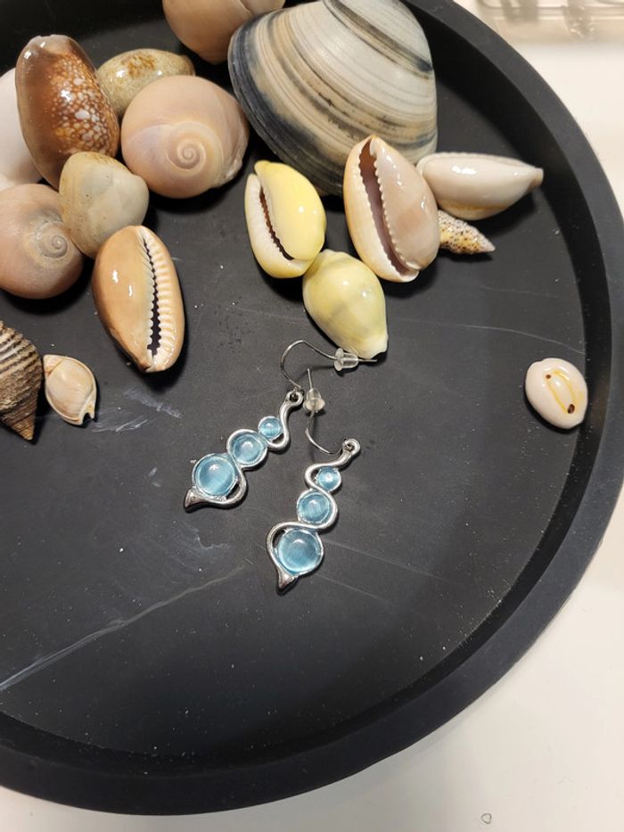 Boucle d'oreilles pendantes acier inoxydable neuves - photo numéro 4