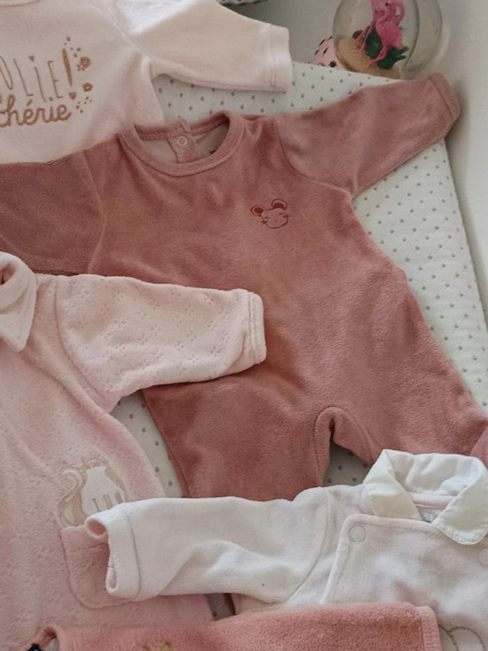 Lot de 5 grenouillères bebe fille 1 mois - photo numéro 4