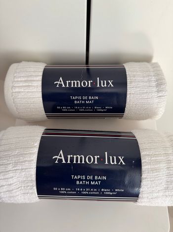 Lot de 2 Tapis de bain Armor-lux 50/80cm.100% coton