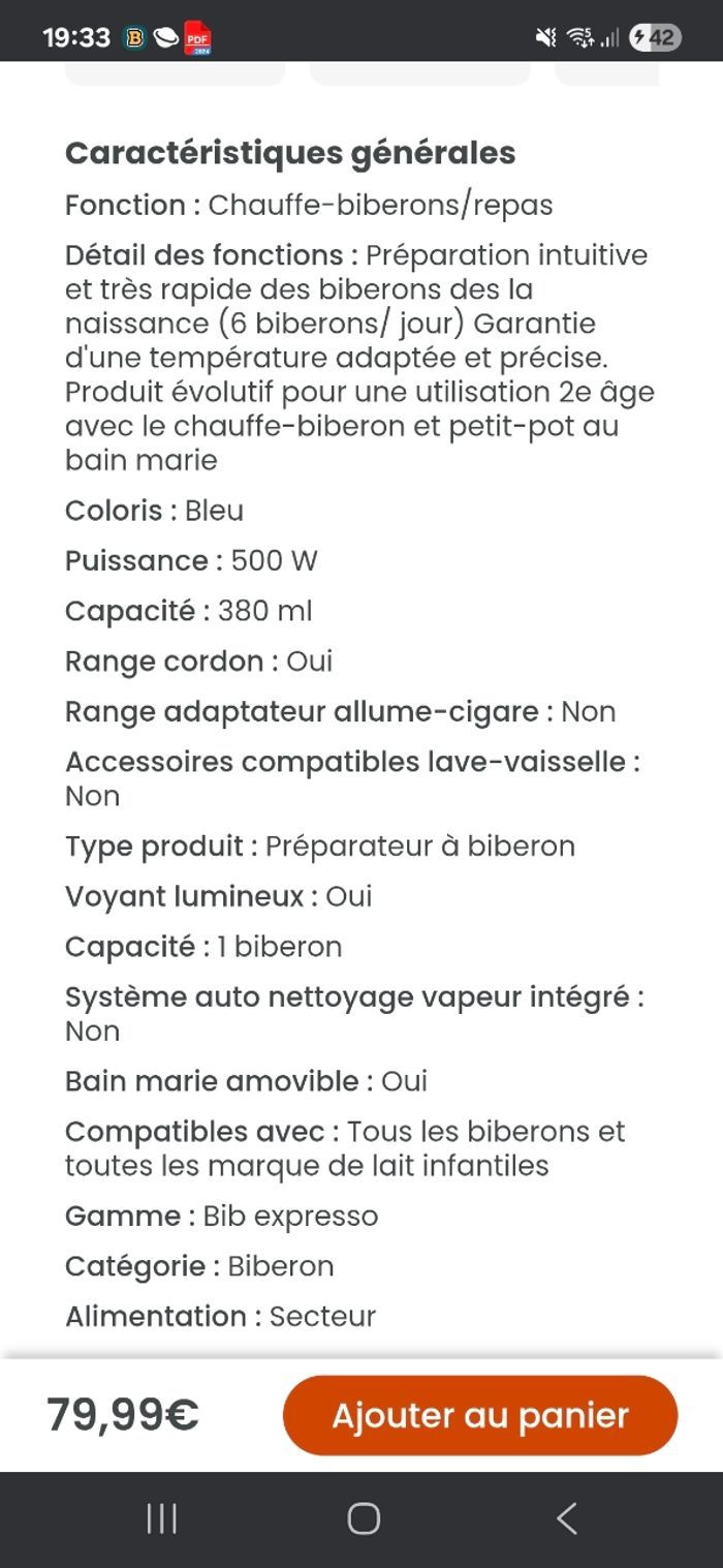 Préparateur biberon bib expresso beaba - photo numéro 7